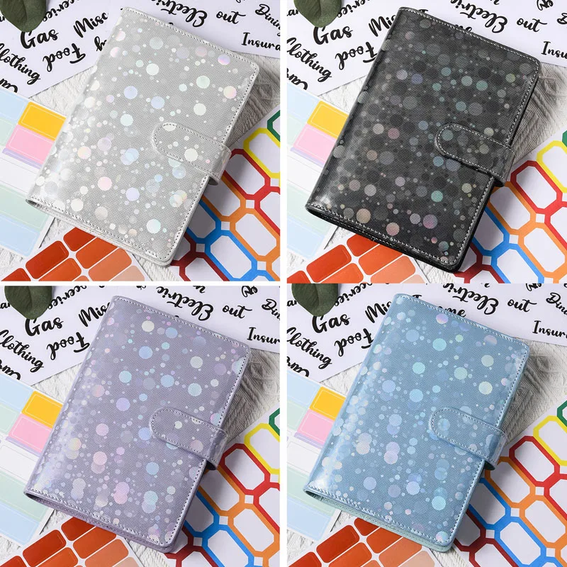 A6 Sliver Purple Money Budget Planner Binder Zipper Envelopes Cash