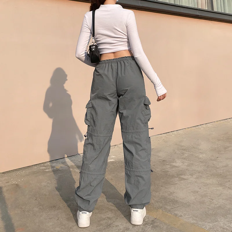 Y2K Gothic Pants Women's Fashion 2023 new Autumn Street Low Rise Multi Pocket Pants Retro Casual Loose Sports Cargo Pants