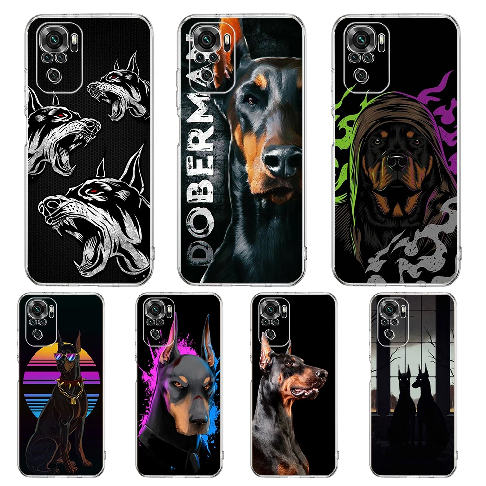 Transparent Doberman Dog Silicone Phone Case Cover