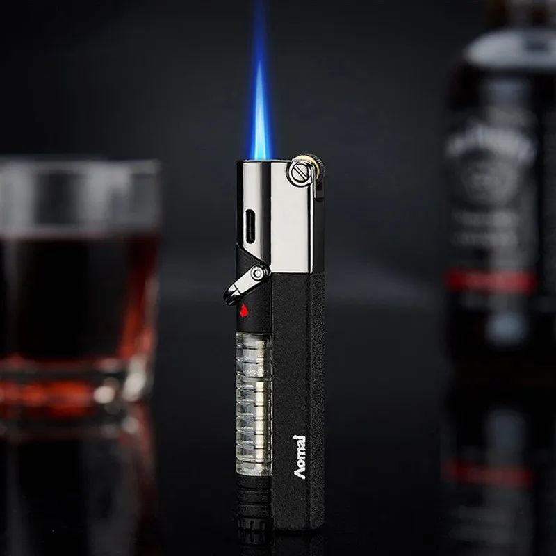 Butane Gas Lighters Rotary Ignition Blowtorch Lighters Outdoor Ignition Cigar Kitchen Gadgets Men's