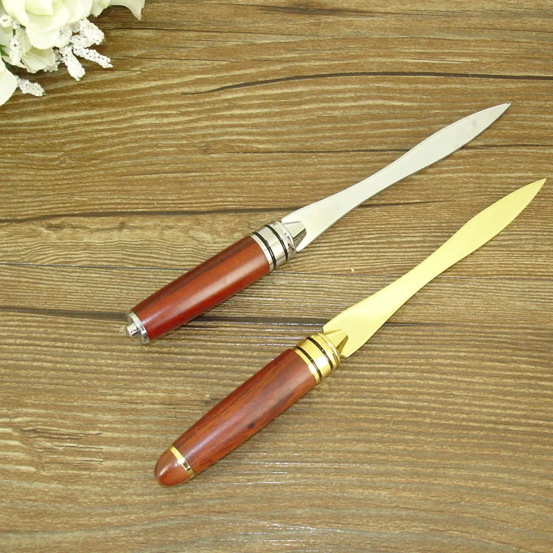 

Wooden Letter Opener MB Style Design Silver & Gold Office Accessories Letter Opener Desk Stationery Office Tool Cutting Supplier