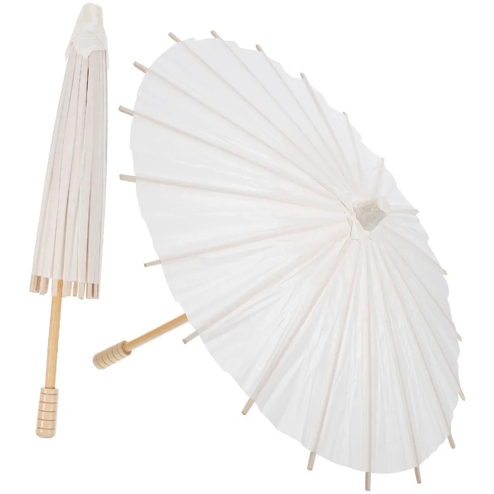 Party Photo Props White Paper Umbrella Women Vintage Dance Prop Wedding Party Photography Prop Kids DIY Painting Supplies