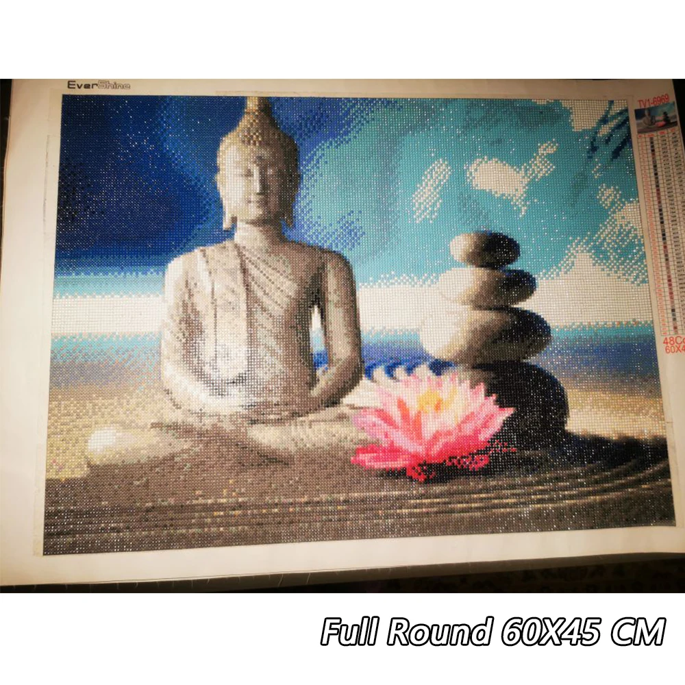 EverShine Full Kits Diamond Painting Buddha Stone Diamond Embroidery Religion Icon Mosaic Art Lotus Zen Decoration