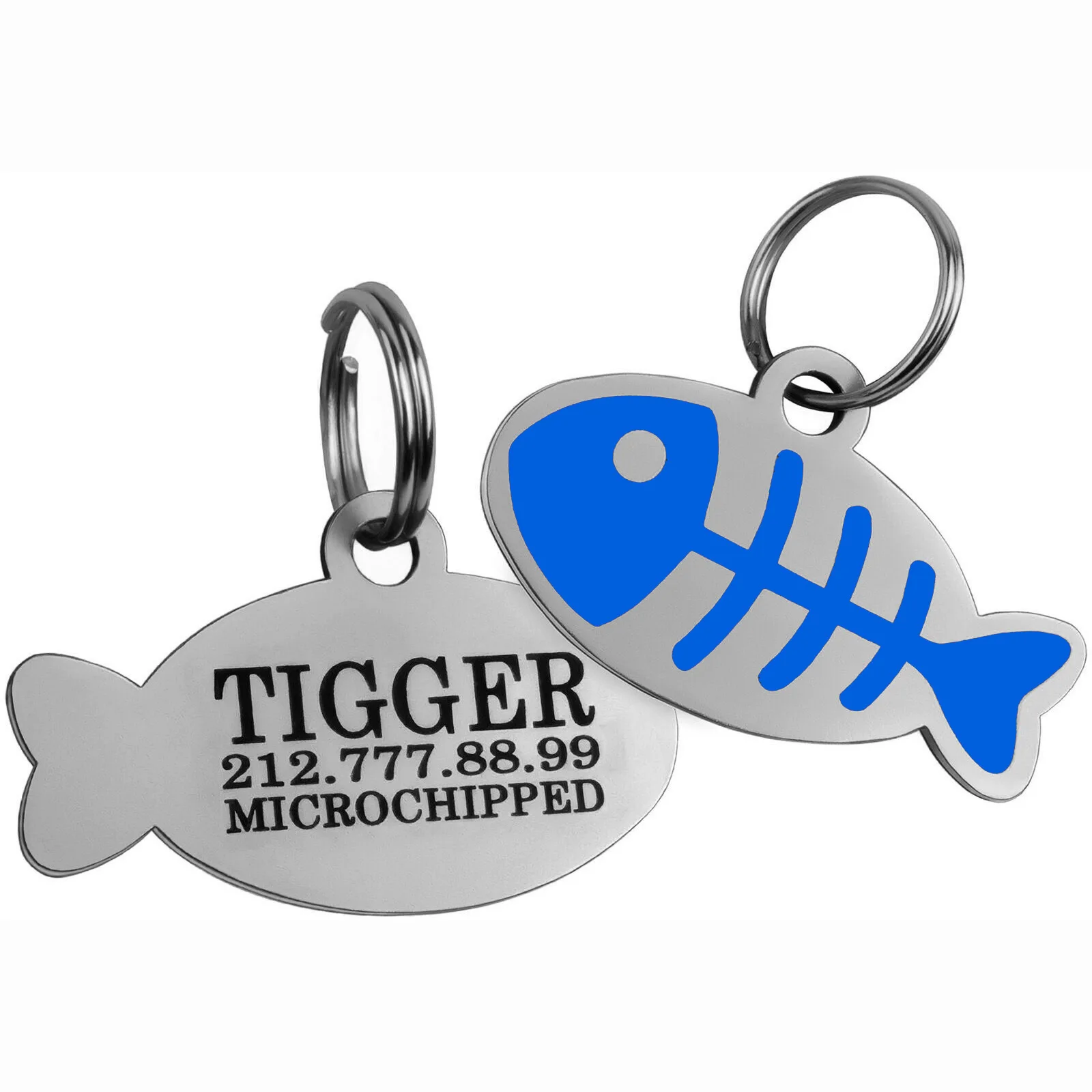 Personalized Cat Id Tags Engraved Puppy Kitten ID Name Collar Tag Fish Shaped Anti-lost Pendant Customized Kitty Nameplate Gift