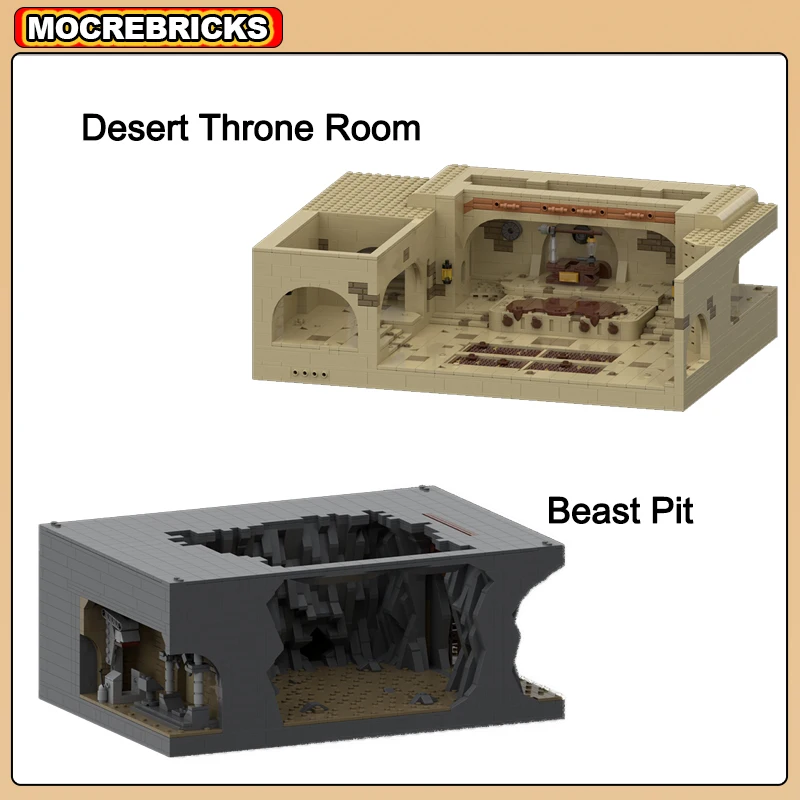 

Film Architectural MOC Beast Pit Building Block Desert Throne Room Module Display Model Brick Toys Children's Christmas Gifts