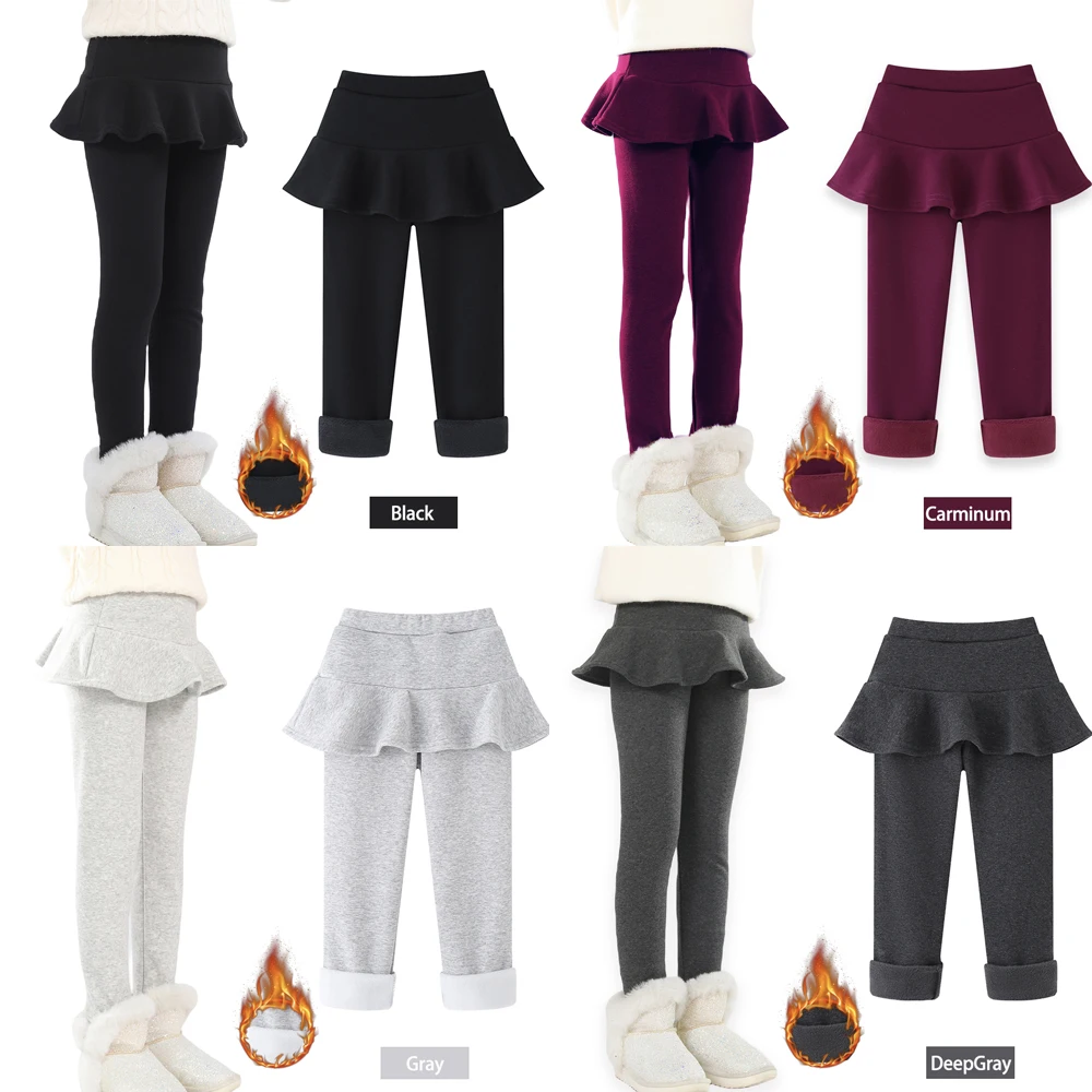 Toddler Girls Fleece Leggings With Skirt