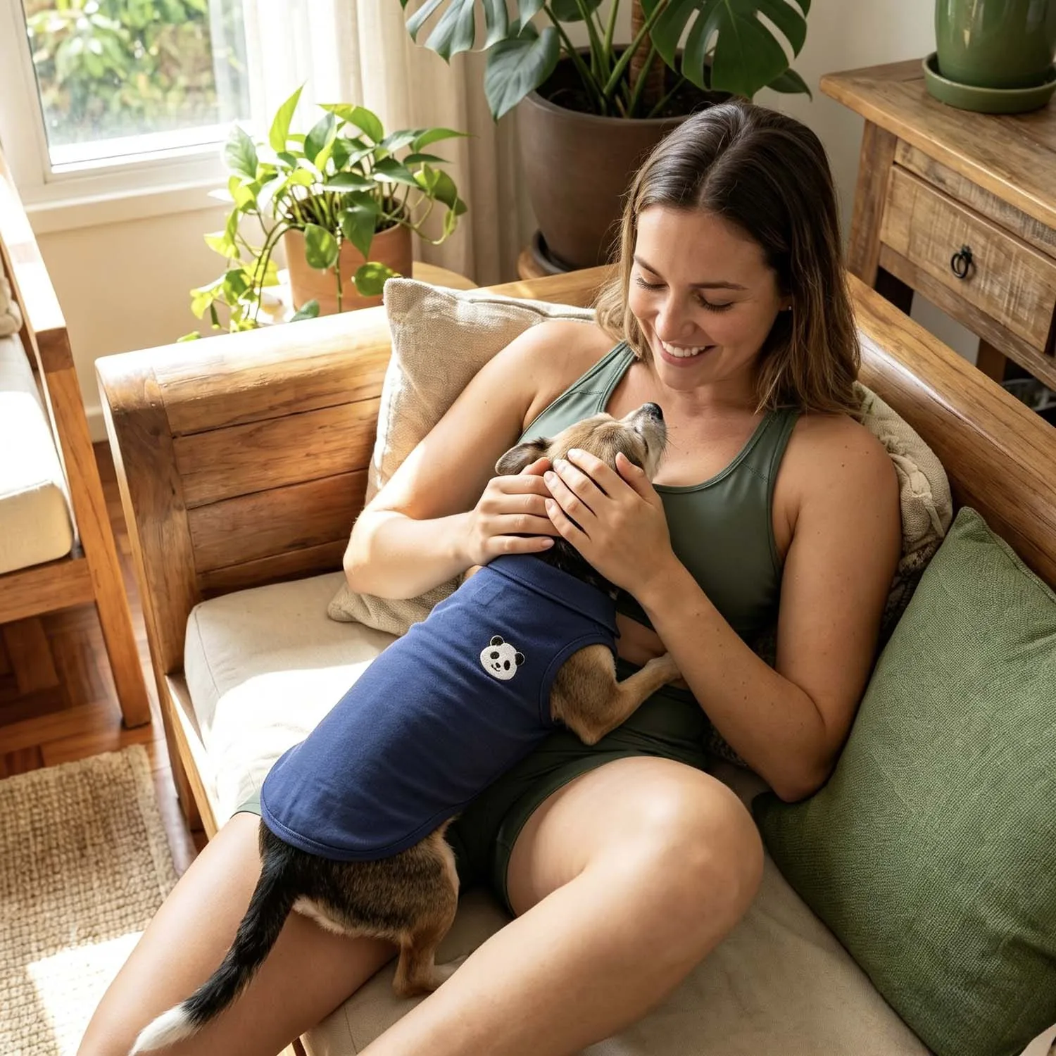 Maglietta Polo per Cani con Ricamo Panda, Morbida e Traspirante, Senza Maniche, Abbigliamento per Cani, Outfit per Passeggiate Quotidiane per Tutte le Razze Piccole e Medie - immagine 5
