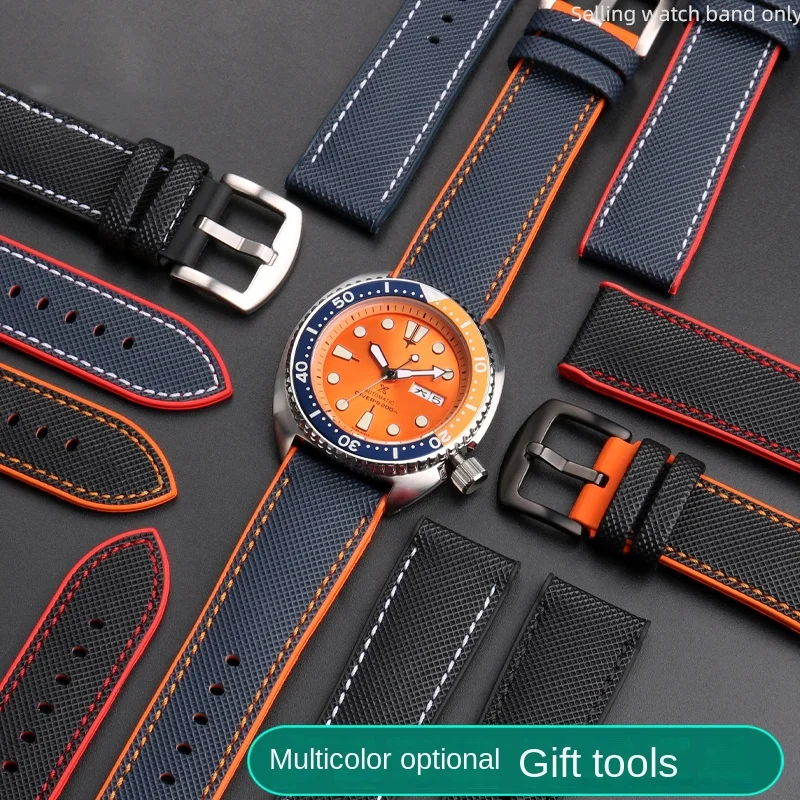 Wide Range Carbon Pattern Rubber Watch Strap - Durable and Stylish Bracelet
