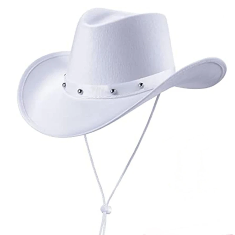 Cowboy Hats Felt Western Style Wide Brim Hat For Women Men Halloween Cosplay Party Costume