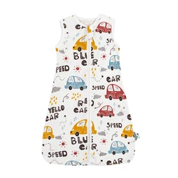 Summer Baby Sleepsack with Cute Bear Print - Lightweight Anti - Kick Sleepwear - 75cm(9 - 18M) (Colorful car)