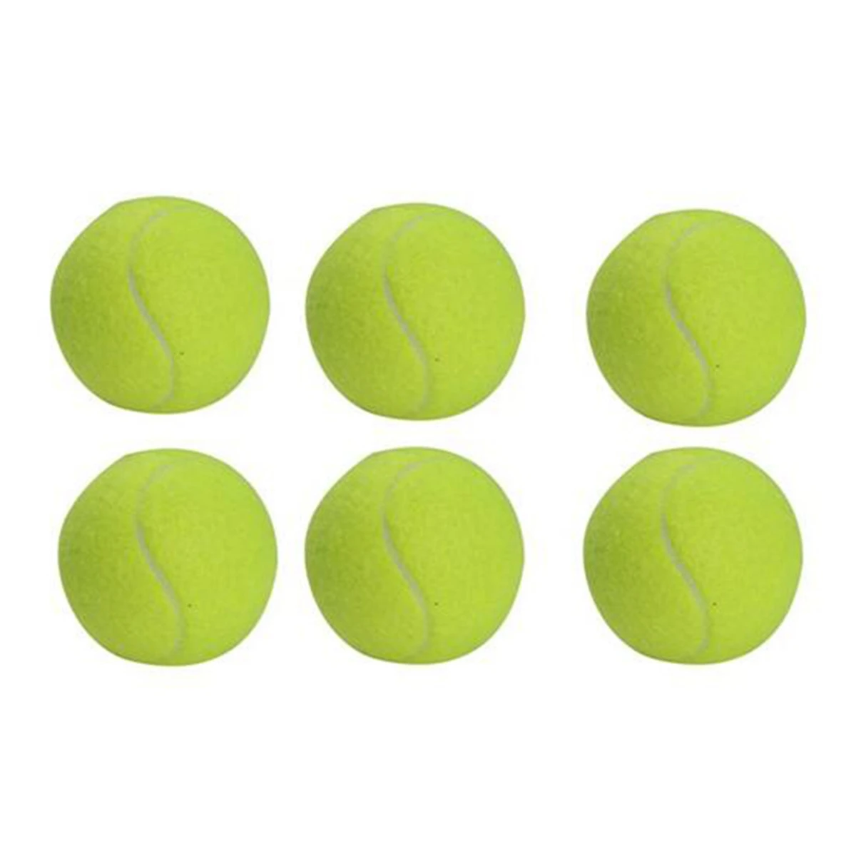 

6Pcs Pack Tennis Balls Wear-Resistant Elastic Training Balls 66mm Ladies Beginners Practice Tennis Ball,Yellow-Green