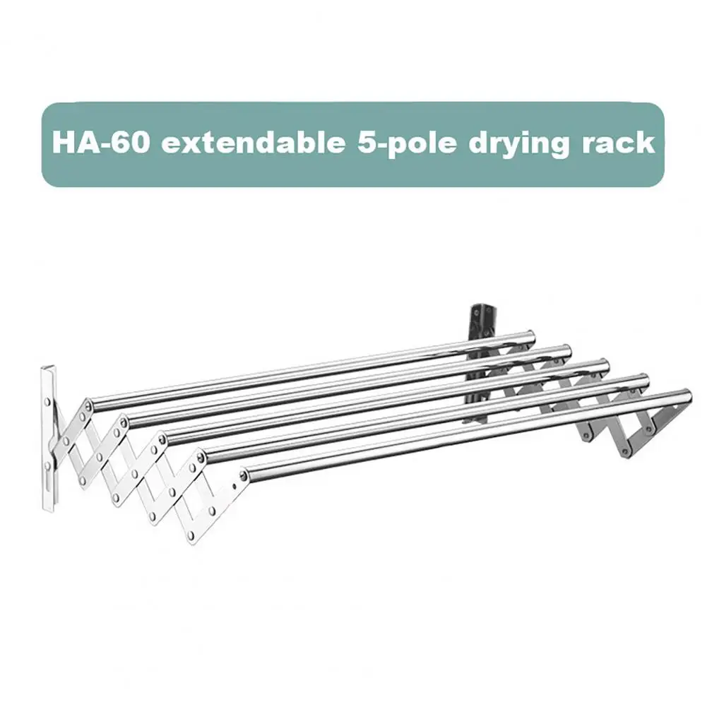 Clothes Drying Rack Foldable Space-saving Wall-mounted for Bathroom Laundry Room