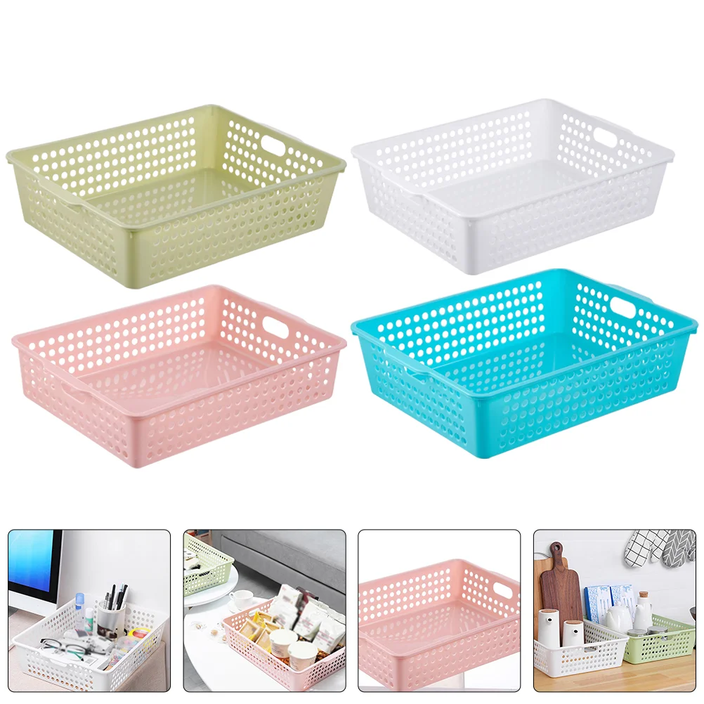 

4 Pcs Desktop Holder Trash Can Classroom Bins Storage Basket Large Organizing Creative