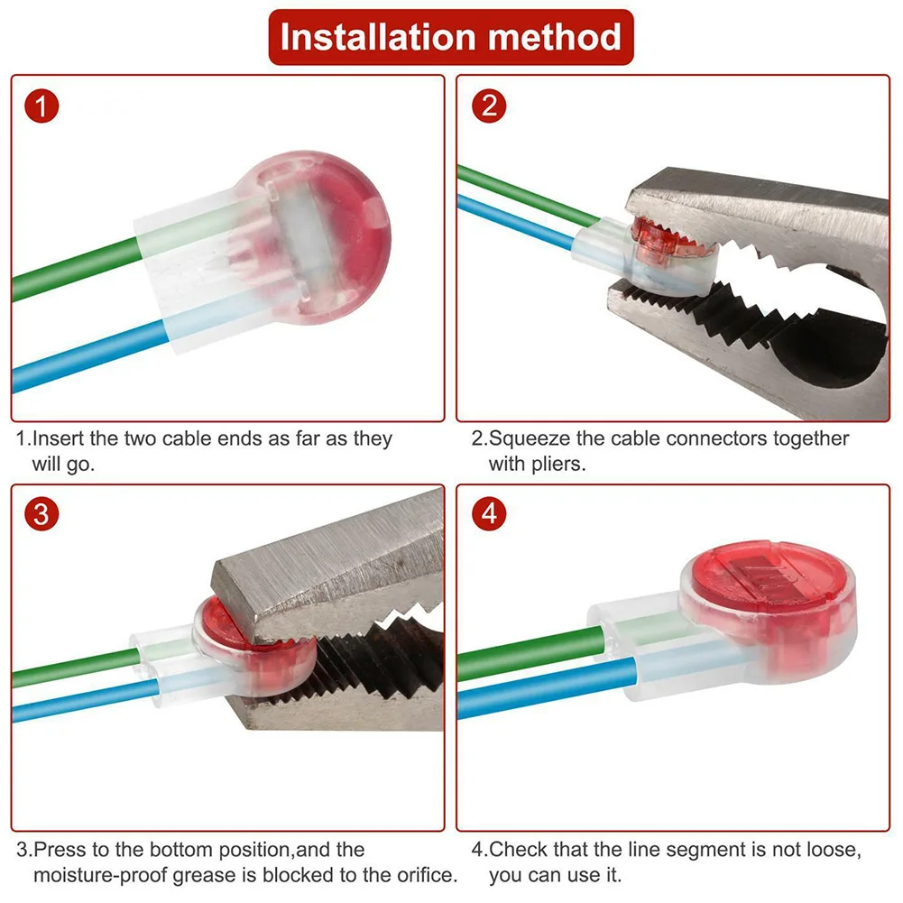 Pack 3 Hole Waterproof Cable Connector Crimp Electrical Wire Connectors Gel  Filled Lawn Mower Connector With 2 Connection Terminals For Husqvarna Robo