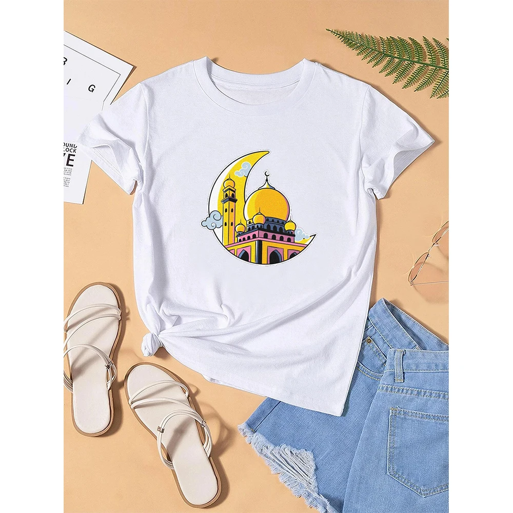 

Moon Bay Magic Cast Women's Sports and Casual Y2K Short Sleeve Spring and Autumn Round Neck Polyester T-Shirt Women's Streetwear