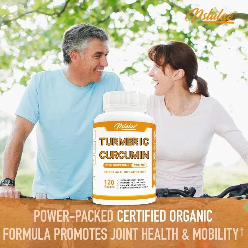 Natural Curcumin Capsules with Piperine and Black Pepper Extract To Support Joint Health and Inflammation, 120 Non-GMO Capsules