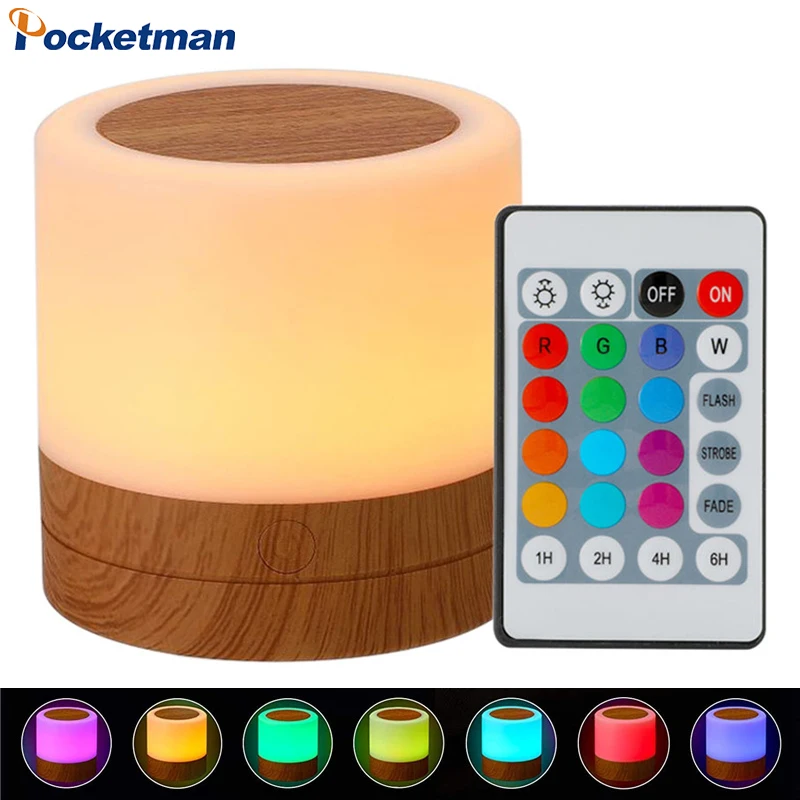 

13 Color Remote Control Night Light USB Rechargeable Touch Lamp Portable Bedside Table Night Lamp Dimmable Desk Lamp Baby Kids