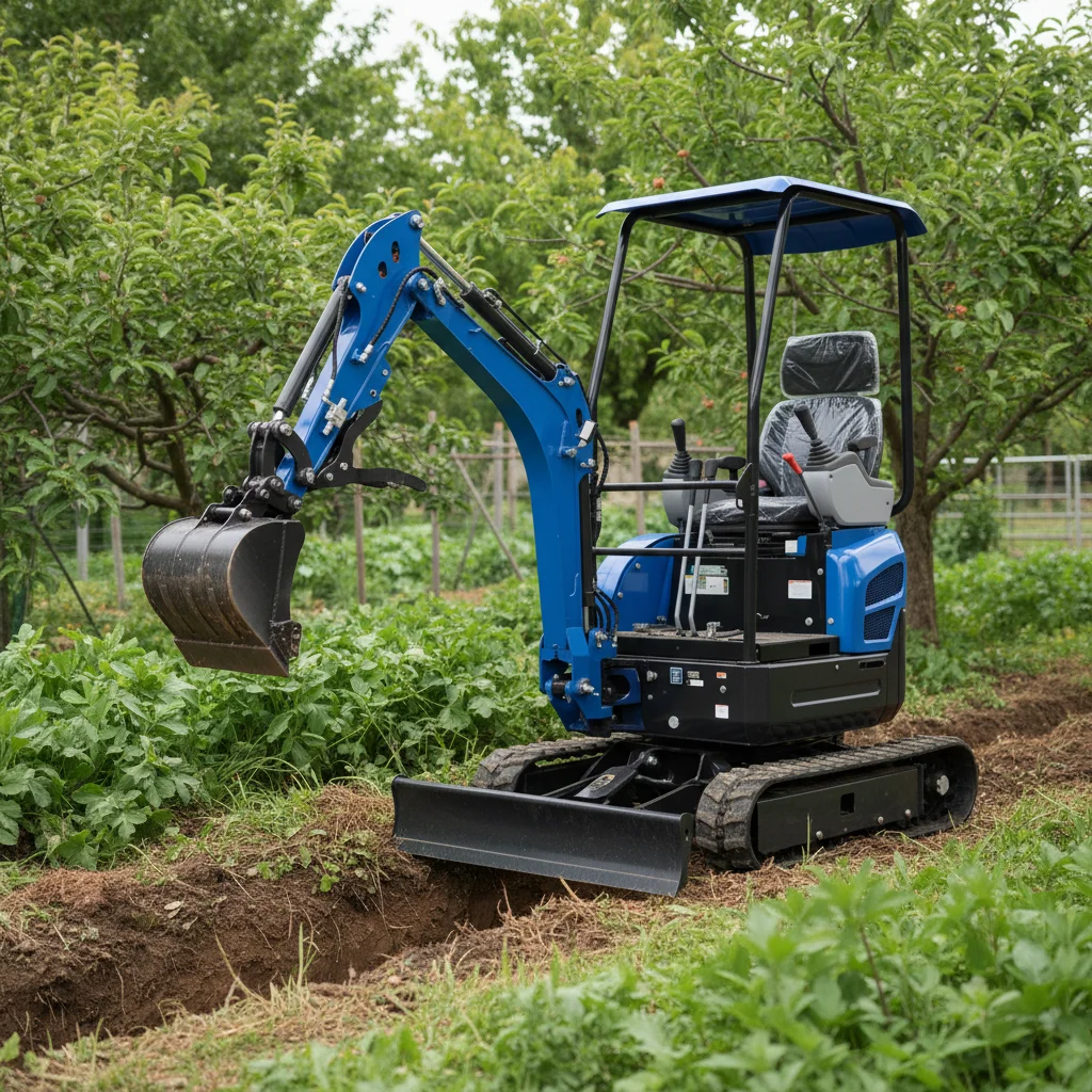 Mini-Raupenbagger 1,2 Tonnen Hydraulischer Kleinbagger mit EPA-Motor für Landwirtschaft, Garten und Baumaschinen