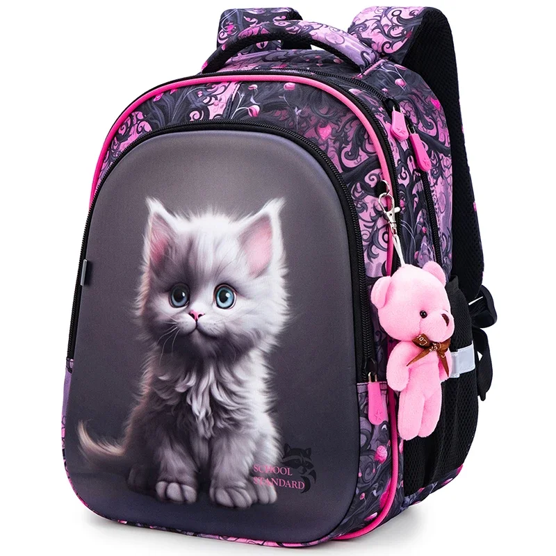 New Cartoon 1-3 Grade School Bags Kids Backpack For Girls 3D Animal Pattern Children Orthopedic Backpack Mochila Infantil 1