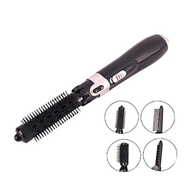 Set di spazzole ad aria calda 4 in 1, arricciacapelli combinato con testina intercambiabile, asciugacapelli professionale._voghion.com