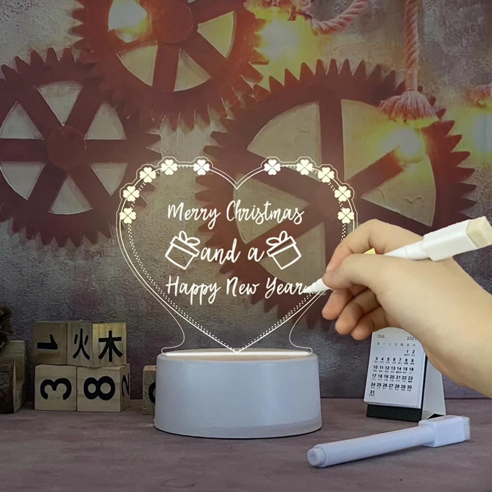 USB 메시지 보드 펜 포함 휴일 조명, 창의적인 Led 야간 조명, 메모 보드, 어린이 여자 친구 장식, 야간 램프 선물