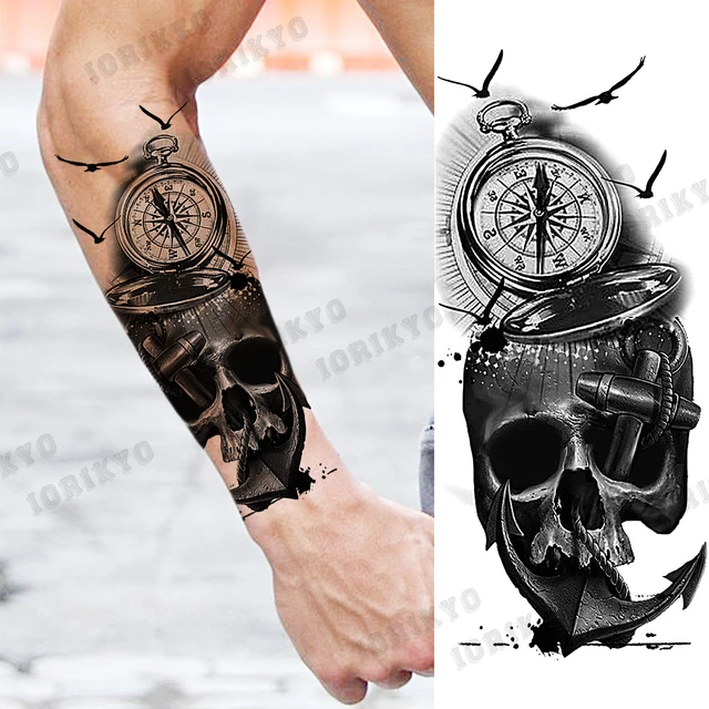 Compass Minimalist Tattoo Men | 3d-mon.com