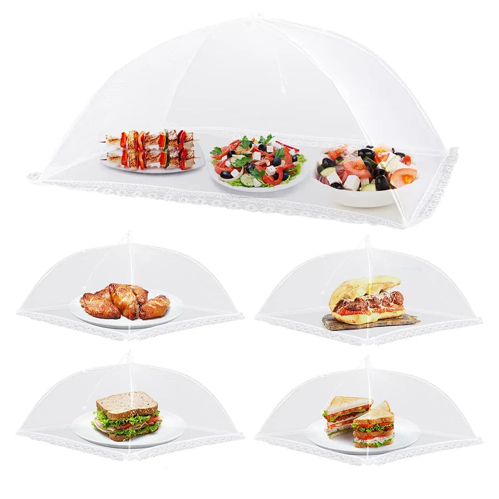 Food Covers Mesh Foldable Kitchen Anti Fly Mosquito Tent Dome Net Umbrella Picnic Protect Dish Cover Kitchen Accessories