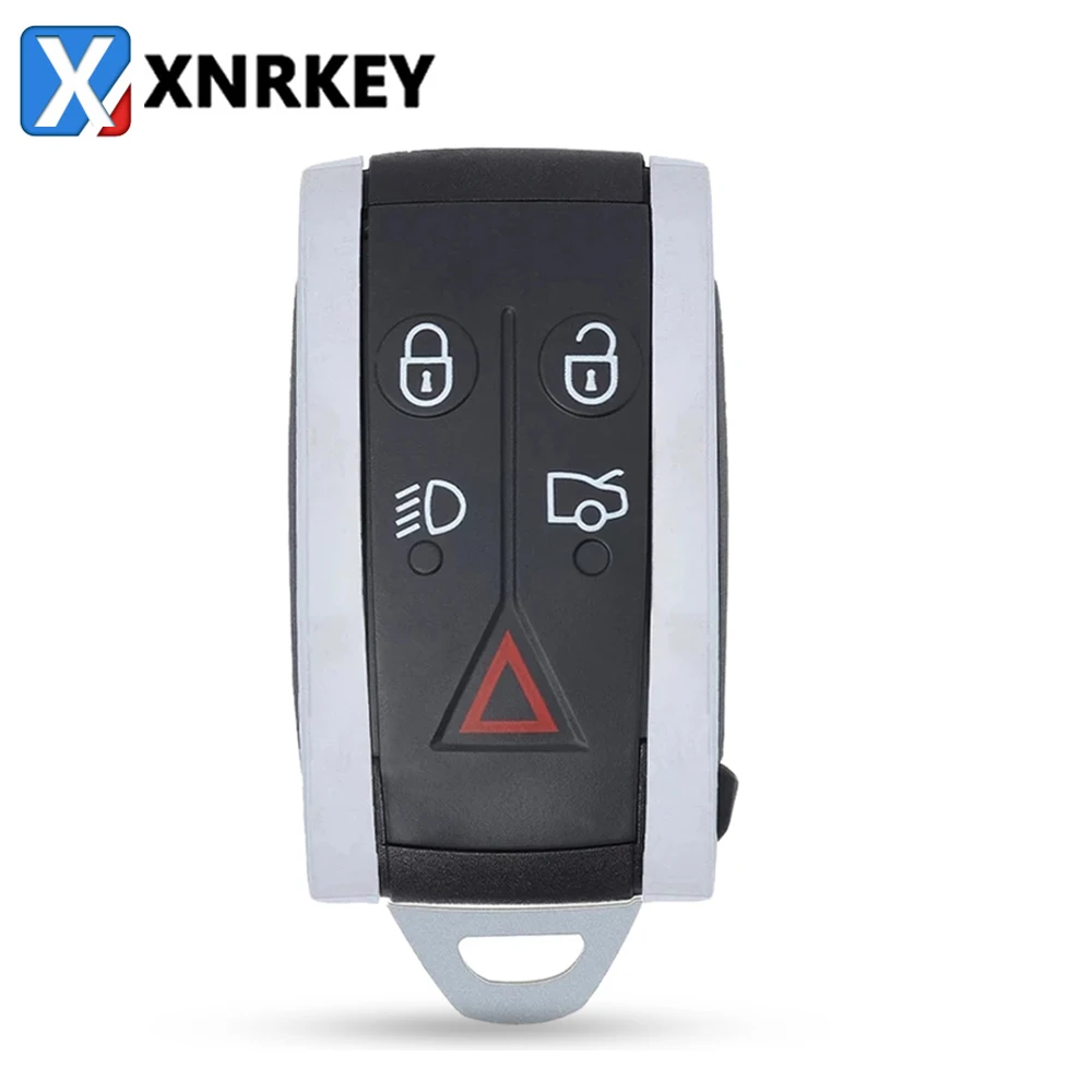 

XNRKEY 5 Button Car Remote Key Shell with Uncut Blade for Jaguar X S Type XF XK XKR 2007-2012 Replacement Smart Key Case Cover