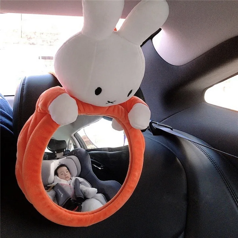 Children Safety Seat Rearview Mirror Car Pendant Baby Observation Mirror  Auto Cute Cartoon Animal Plush Dolls Hanging Mirror - AliExpress