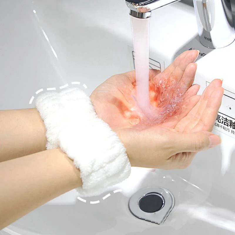 Washing Wristband 4/2PCS Reusable Wrist Washing Belt Soft Microfiber Towel Wristbands Washing Face Water Absorption Prevent Wetness Wrist