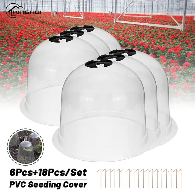 6Db Növényi Védelem Csengő Borító Újrafelhasználható Pvc Műanyag Kerti Óvodai Borítás Üvegházhatást Okozó Hőkezelő Üzem Burkolata