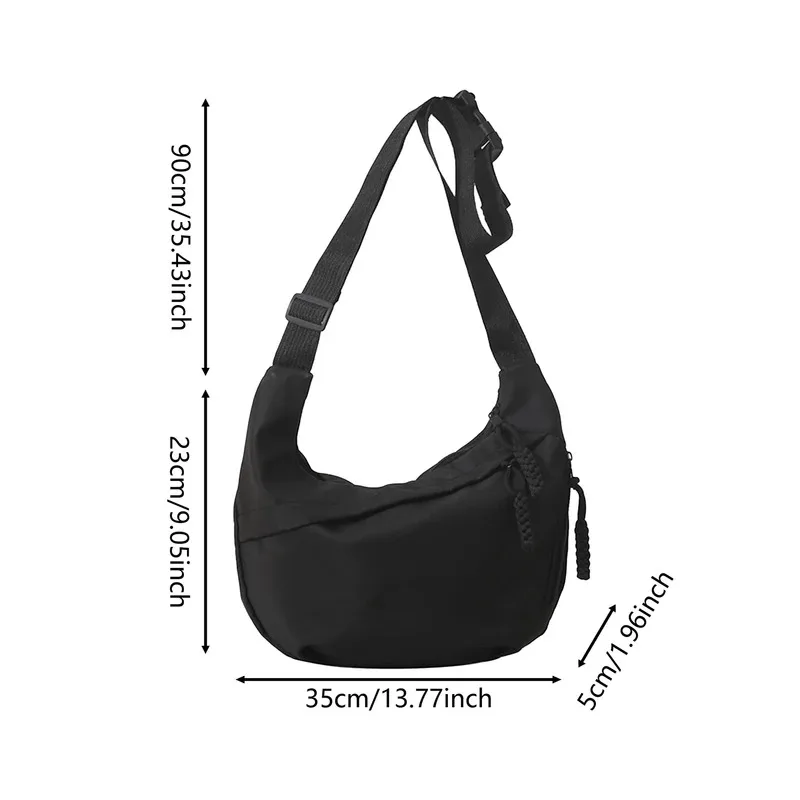 New retro nylon tote bag, stylish large capacity shoulder bag, commuting crossbody bag
