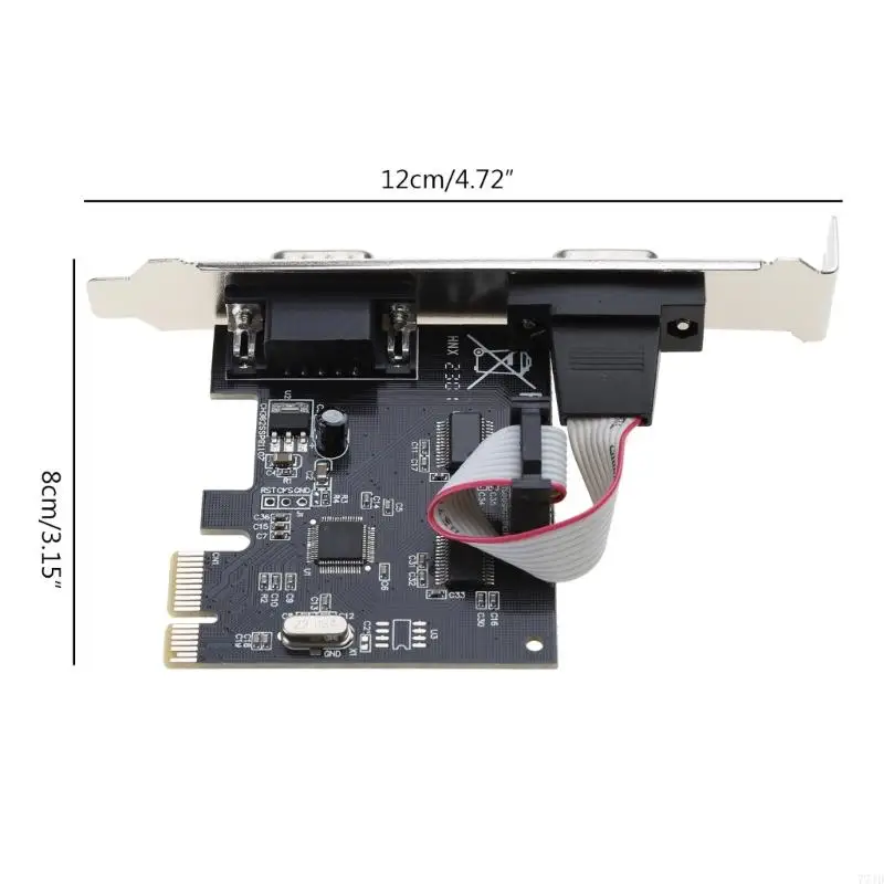 77JD PCI-E to Dual Serial Combo Card RS232 PCI for Express PCIe Adapter Card Dual Way DB9pin 25Mbps AX99100 Chip Fast Stable