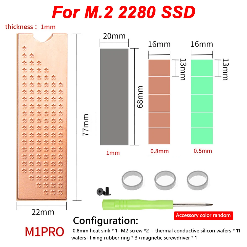ORICO M.2 NGFF PCI-E NVME 2280 SSD Aluminum Heatsink Cooler Heat