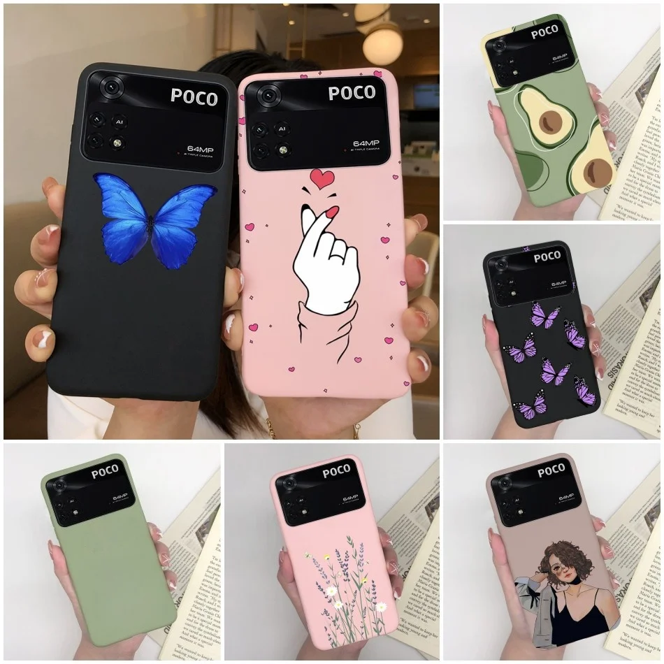 Charming Heart & Butterfly Floral Soft Silicone Matte Protective Phone Case