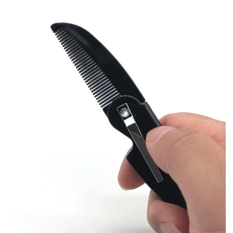 Portable Folding Beard Comb Mustache Comb Small Pocket Men Moustache Combs Grooming Hair Detangling Beard Styling Accessories 3