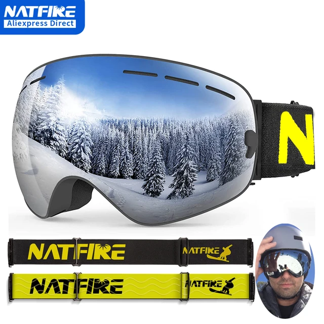 Gafas de esquí antiniebla para hombre y mujer, lentes intercambiables con  protección UV para deportes de nieve y Snowboard, para invierno - AliExpress