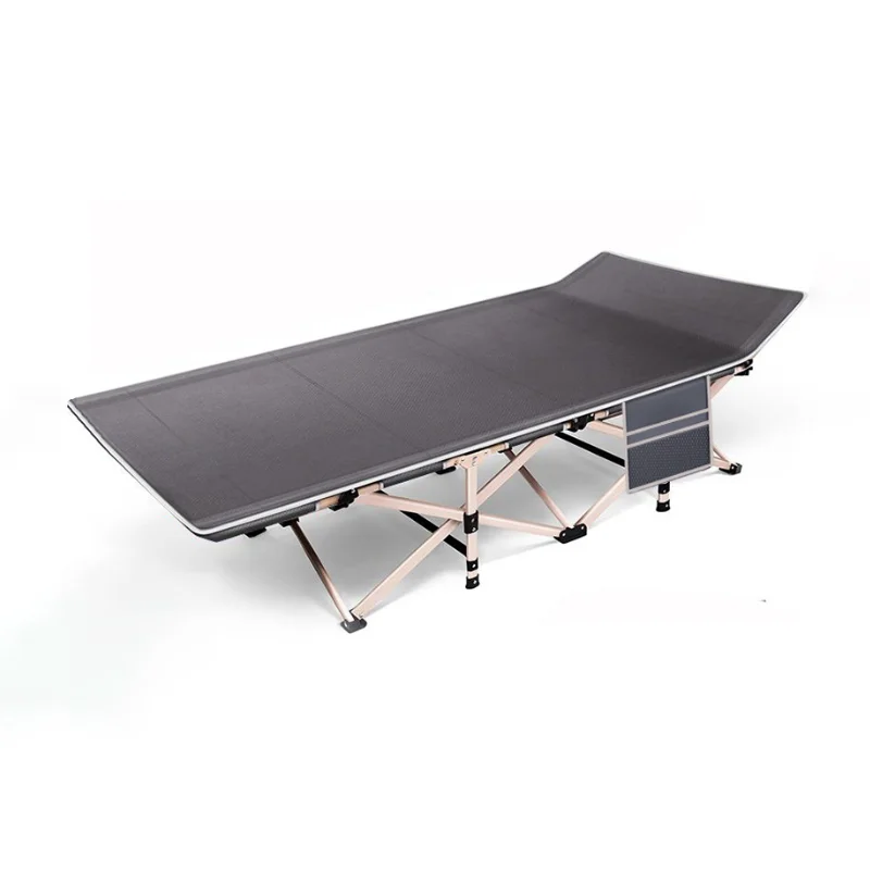 

Portable outdoor folding bed camping cot for adult with cushion