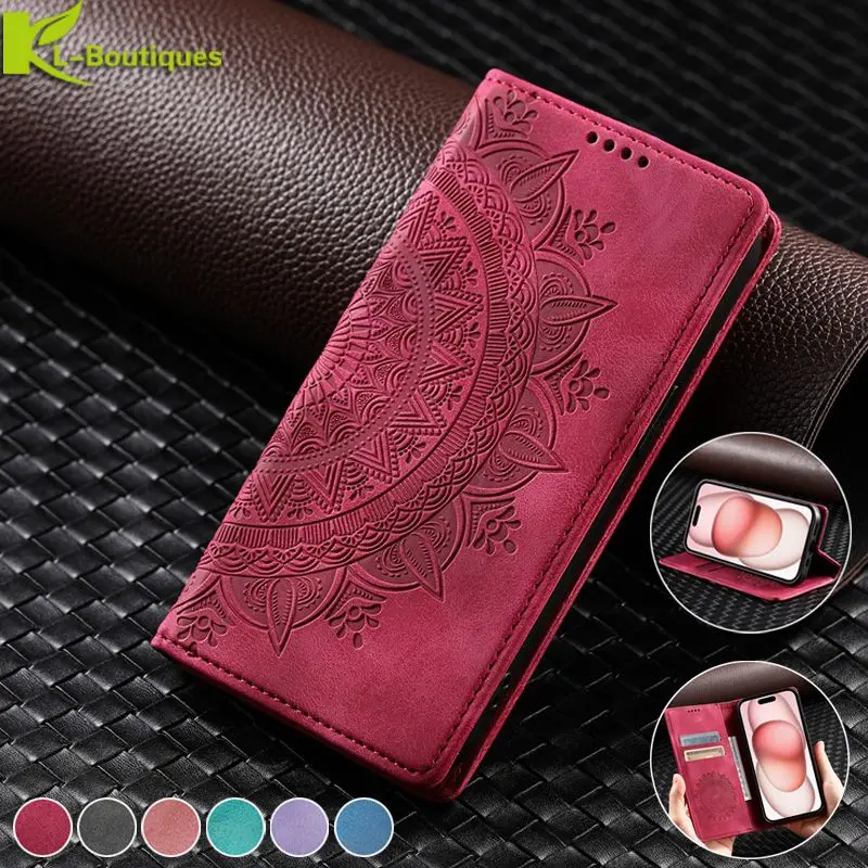 Mandala Leather Magnetic Phone Case Cover, Compatible with Samsung Galaxy A56