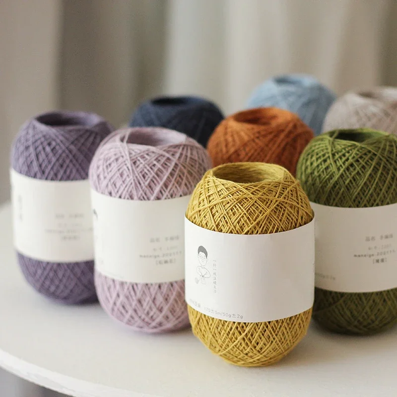 50G/Ball Linen Thread # 5 Lace Fine Thread Handwoven Shawl Carpet DIY Pillowcase Doll Material Wrapped with Fine Linen Thread 3