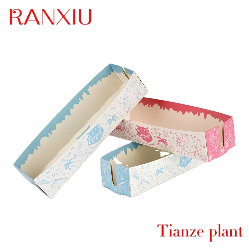 Print Paper Boxes For Street Food Cheese Hot Dog Packaging Paper Box