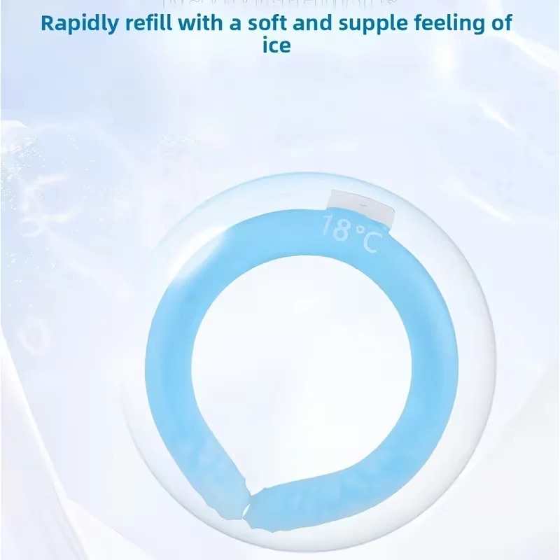 Collare Refrigerante Estivo con Ghiaccio, Collare Portatile Refrigerante, Dispositivo di Raffreddamento per Alte Temperature, Anello Refrigerante per il Collo - Image 3