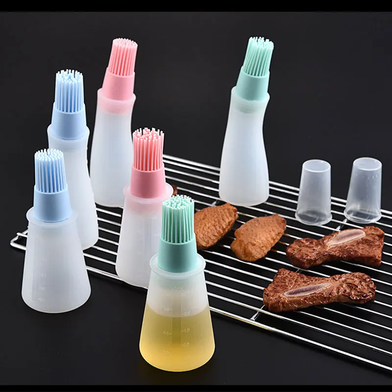 Kitchen Accessories Silicone BBQ Oil Brush Grill Tools Scale Oil Bottle Brush Baking Pancake Gadgets Dispenser 1 Pcs oil brush,silicone basting brush,oil bottle brush