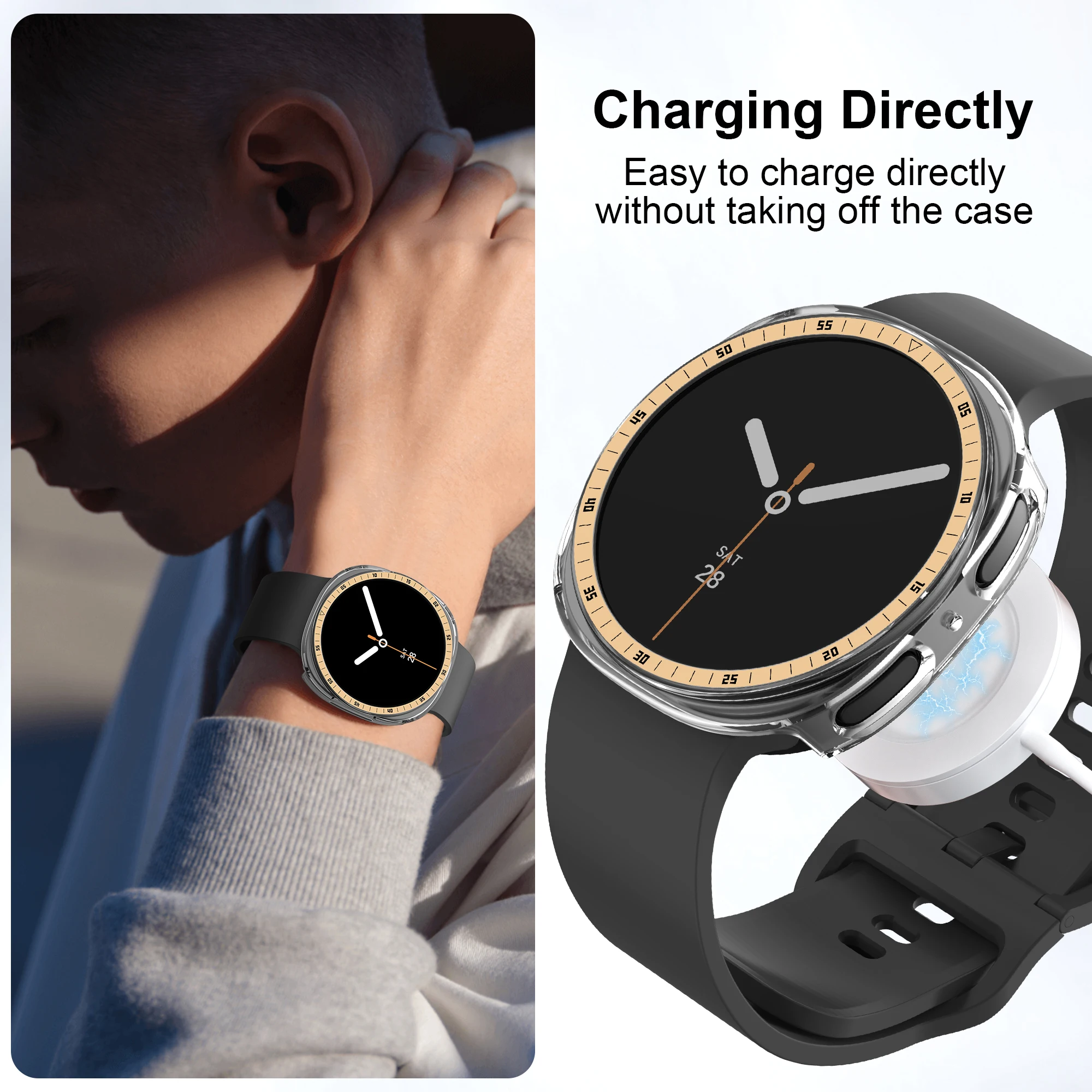 Bezel Ring+Cover Hard PC Protective Bumper