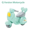 Forest Family 1/12 Green Cartoon Q Mini Pull Back Motorcycle Dollhouse Miniature Furniture Model Set Children’s Toy Girl Gift 6