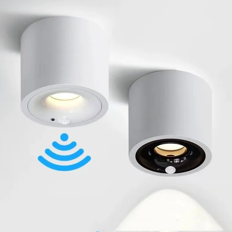 Full spectrum exposed human body sensing light corridor anti glare spotlight human body infrared sensing light LED led spotlight