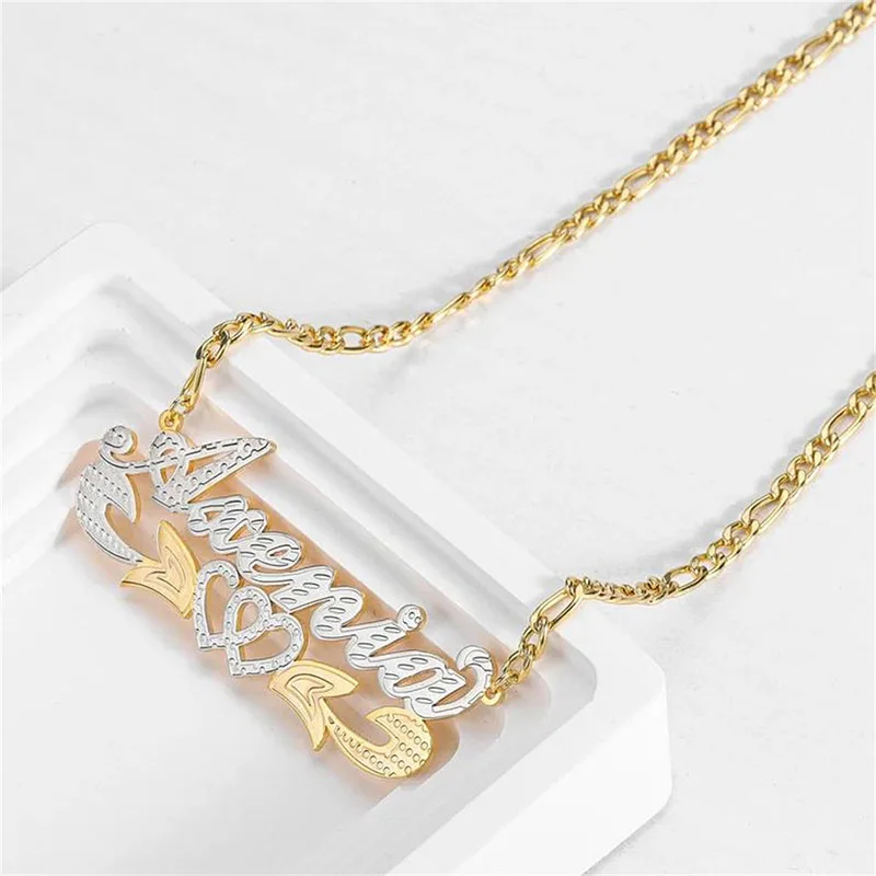 Customized Laser Cutting Novelty Cool Tactical Female Paired Pendants Spot Drill Collar Students Girls Male New Design Gift