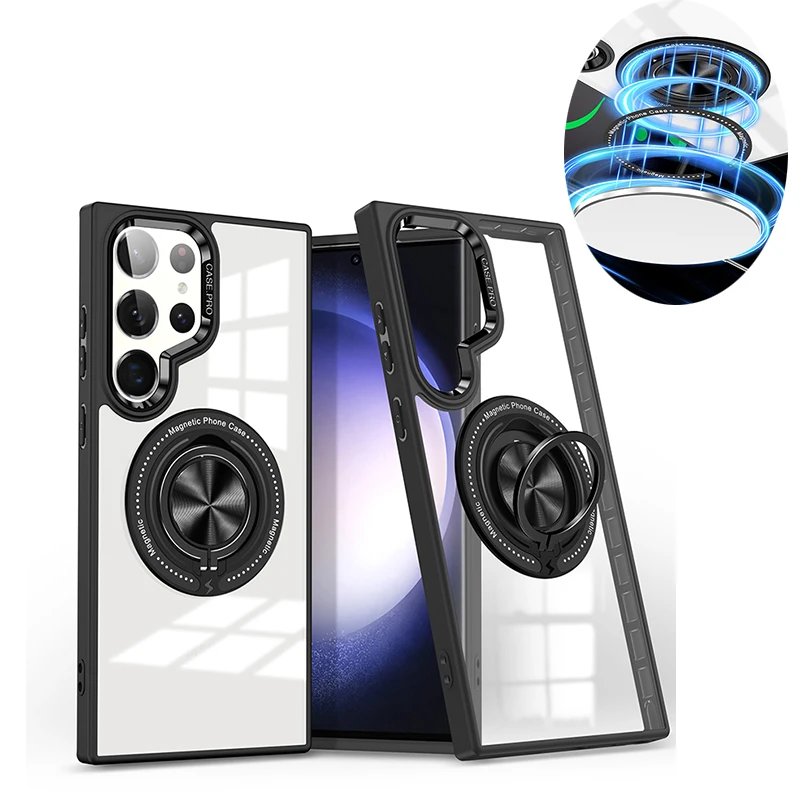 Magnetic Metal Ring Wireless Charging Phone Case