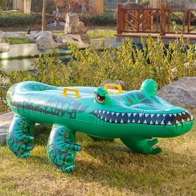 CYGJ-Reptile Ride On , Crocodile Inflatable Pool Float For Kids, Fun Beach And Pool , Giant Inflatable Pool Float 3