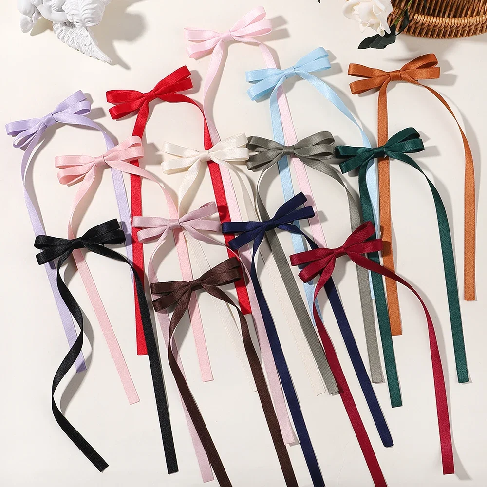 2pcs Ribbon Bow Headband Long Tassel Hair Clip Hair accessories for Women Girls Christmas Party kids